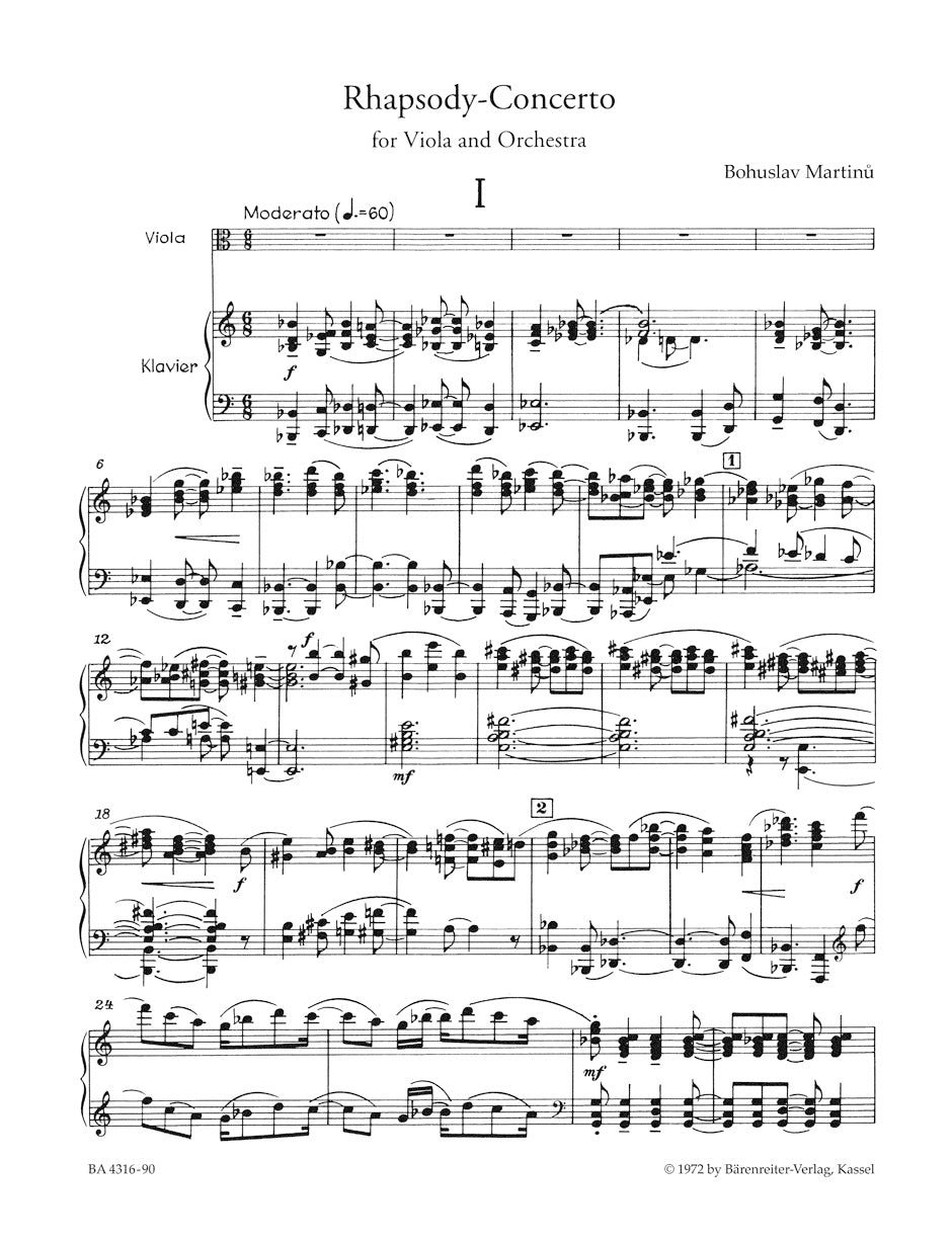 Rhapsody-Concerto for Viola and Orchestra (1952)