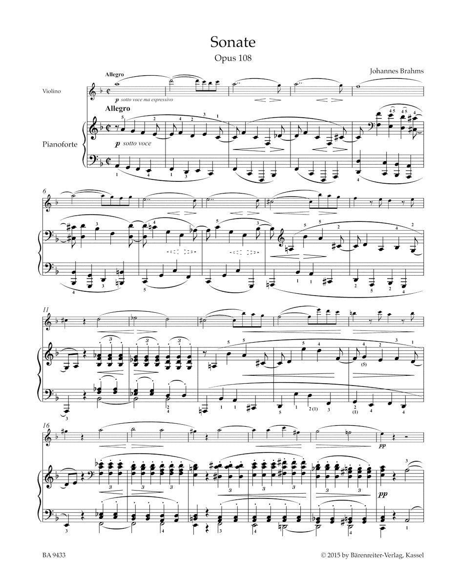 Sonata in D min for Violin and Piano op. 108