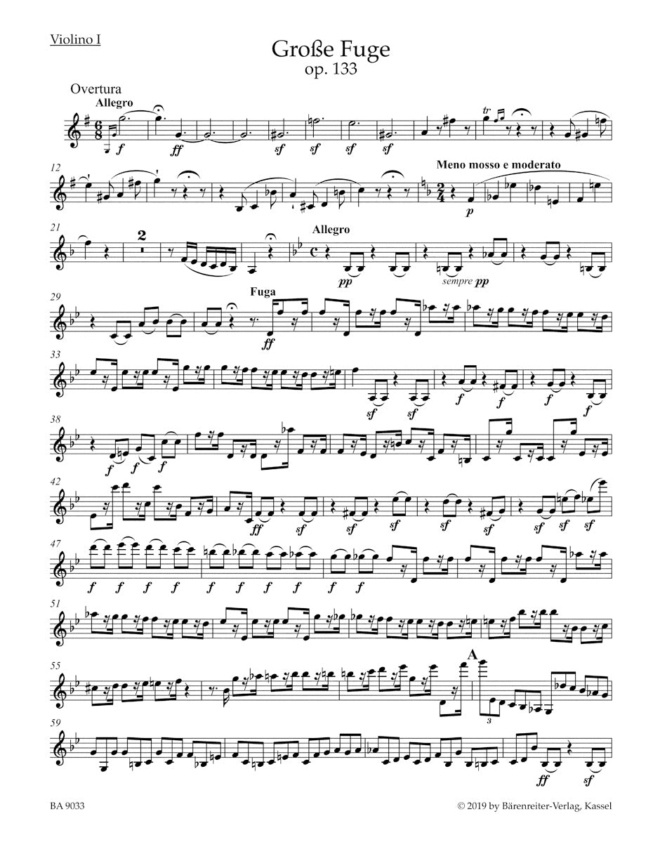 Große Fuge for String Quartet op. 133