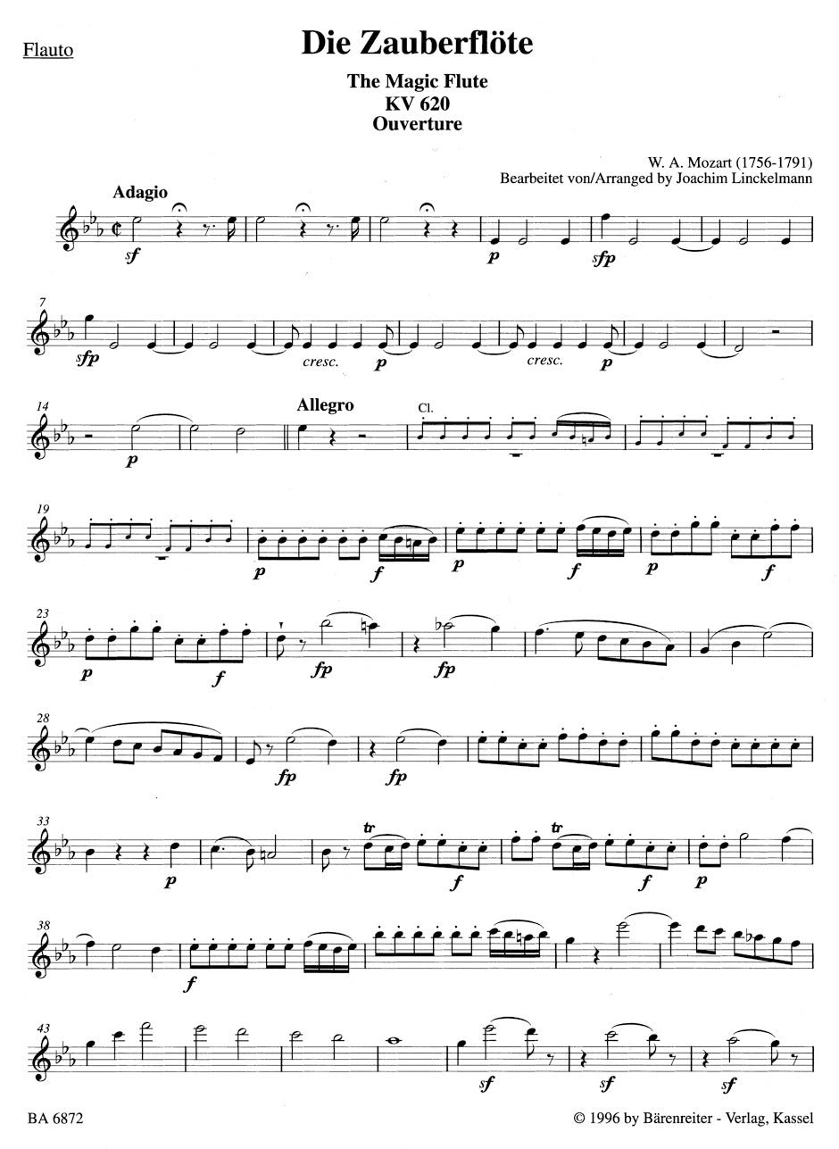 The Magic Flute Overture for Wind Quintet