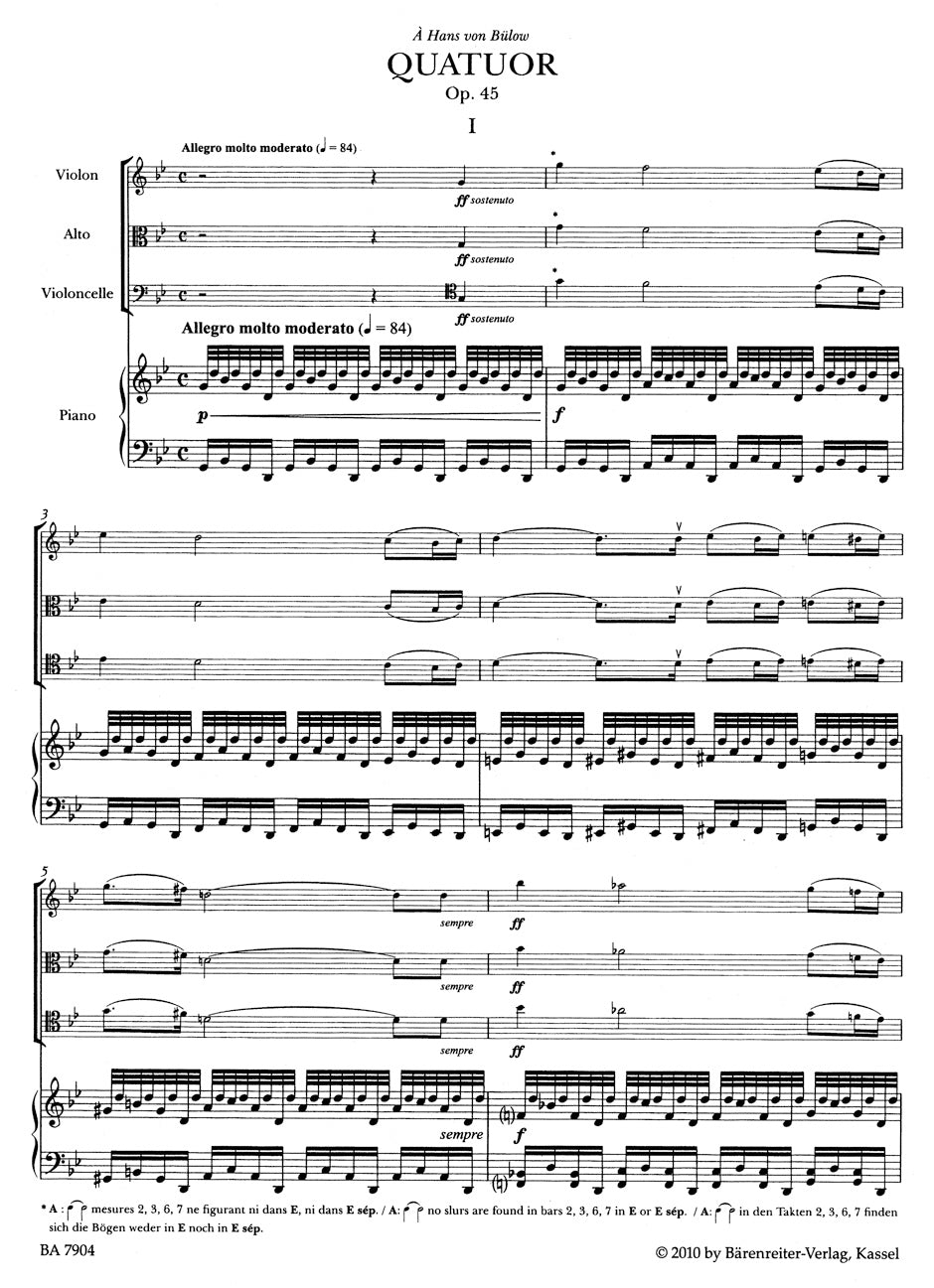 Piano Quartet op. 45