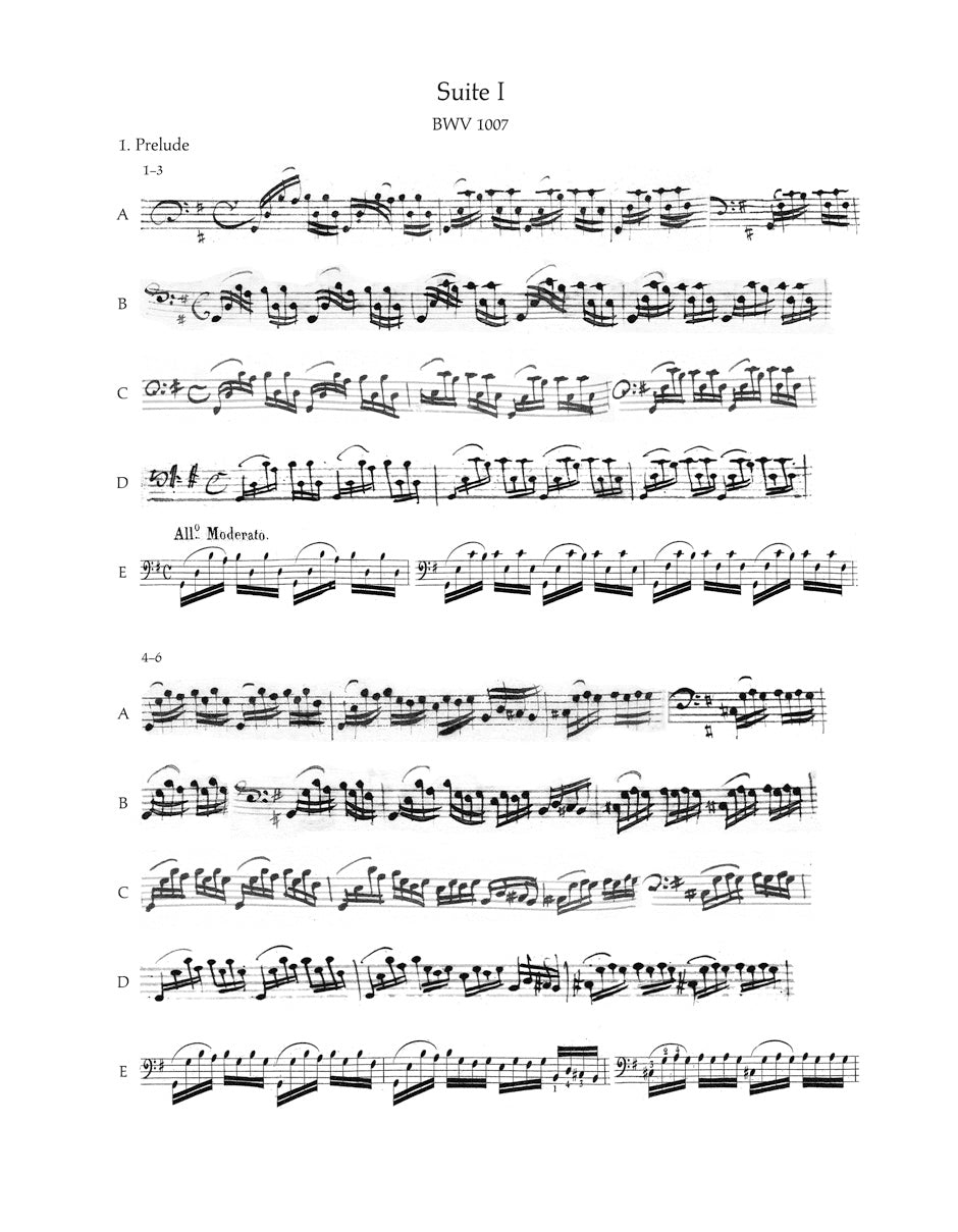 Six Suites for Violoncello solo
Synoptic facsimile