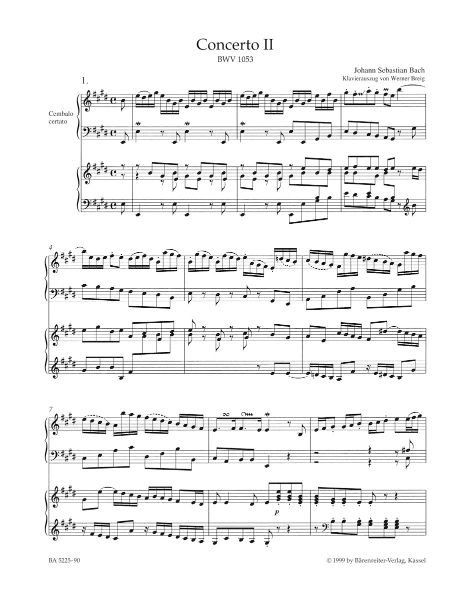 Concerto II in E maj BWV 1053 for Harpsichord and strings