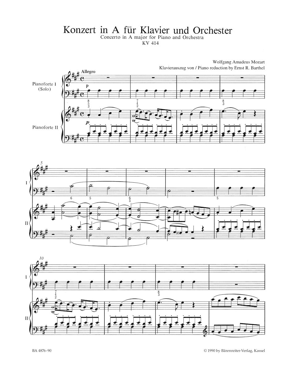 Piano Concerto No. 12 in A maj K. 414