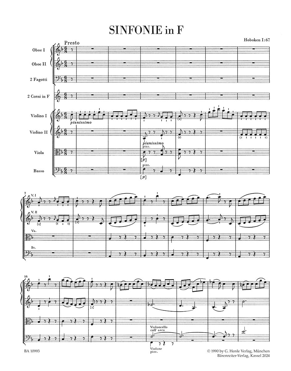 Symphony in F maj Hob. I:67