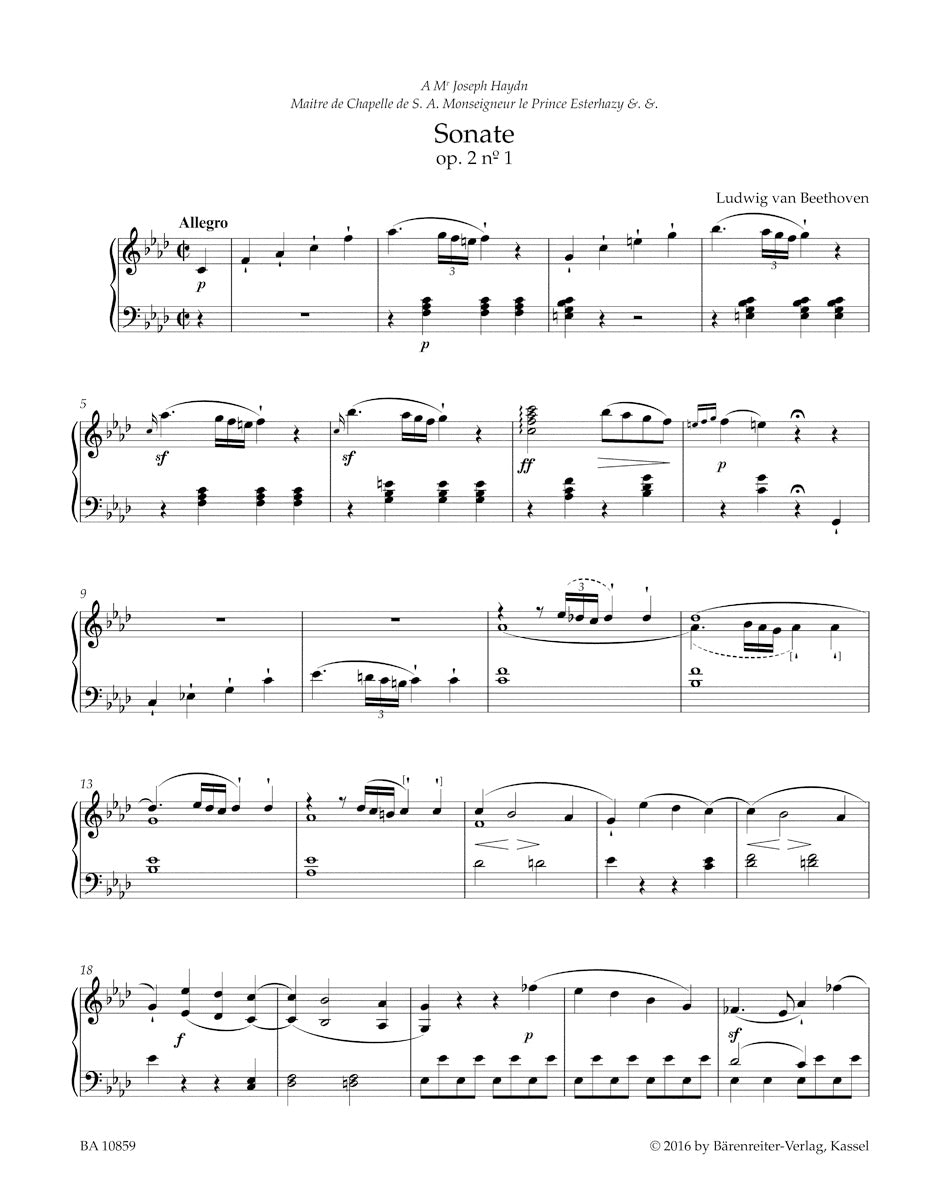 Three Sonatas in F min, in A maj, in C maj op. 2