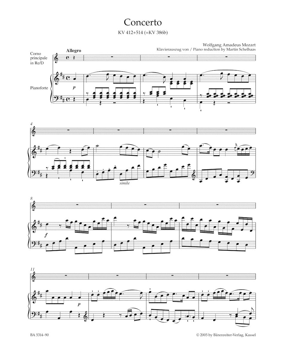 Horn Concertos
No. 1 in D maj K. 412/514