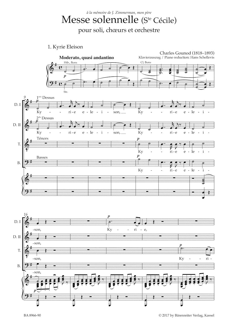 Messe solennelle (Ste Cecile)
for Soloists (STB), Choir (SATB), Orchestra and Organ