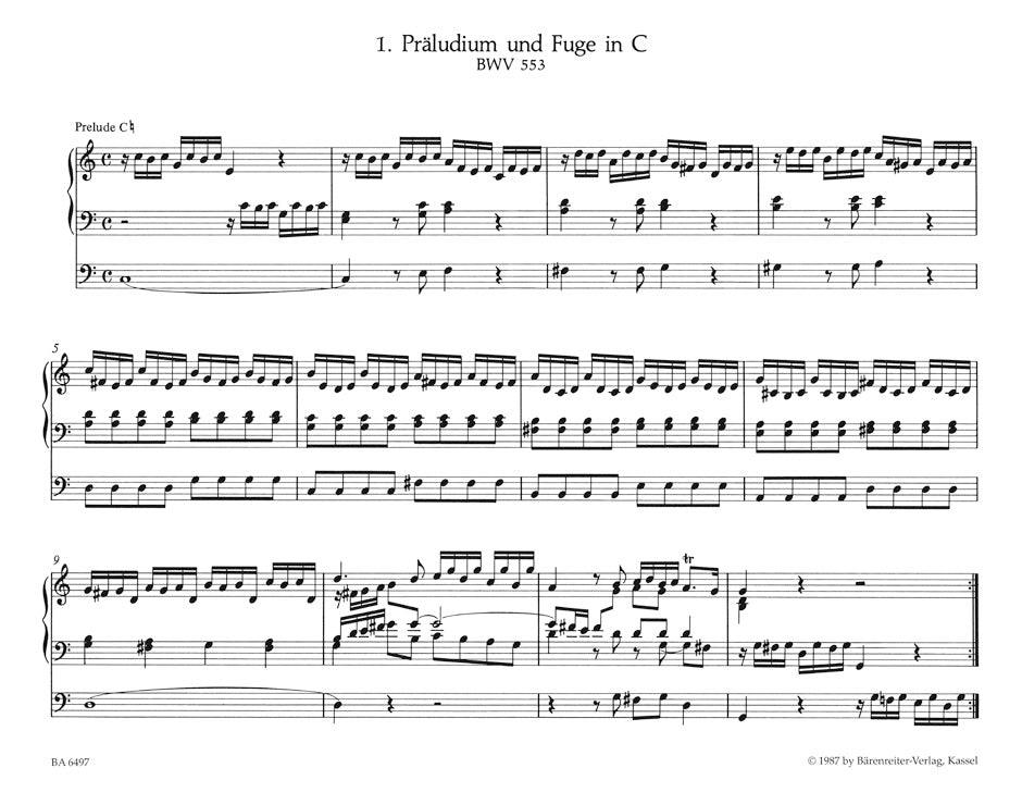 8 Short Preludes & Fugues formerly attributed to J.S. Bach BWV 553-560