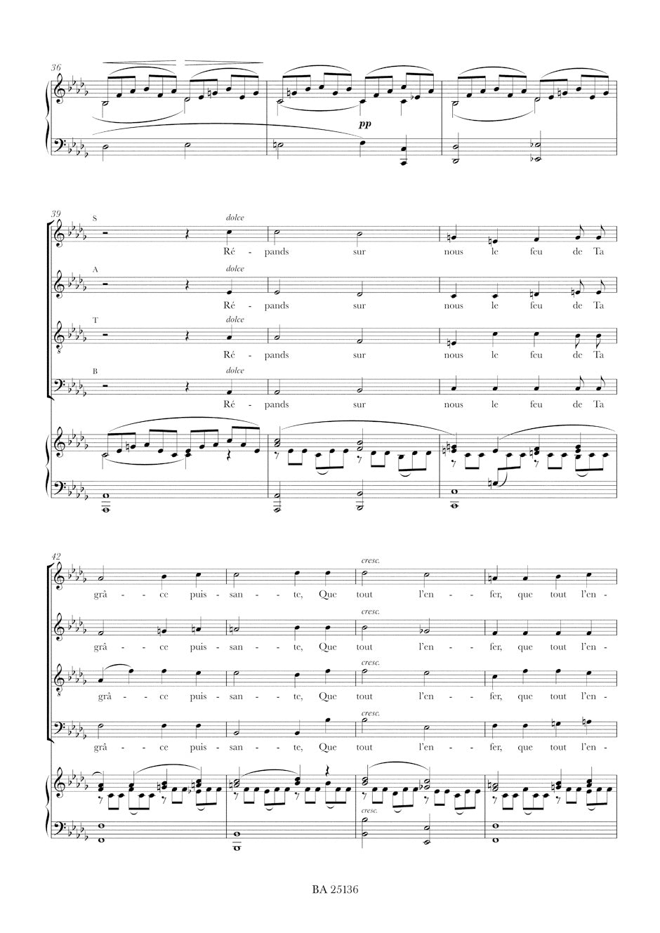 Cantique de Jean Racine op. 11 (N 42a)
For 4-part Mixed Choir (SATB) with Organ or Piano