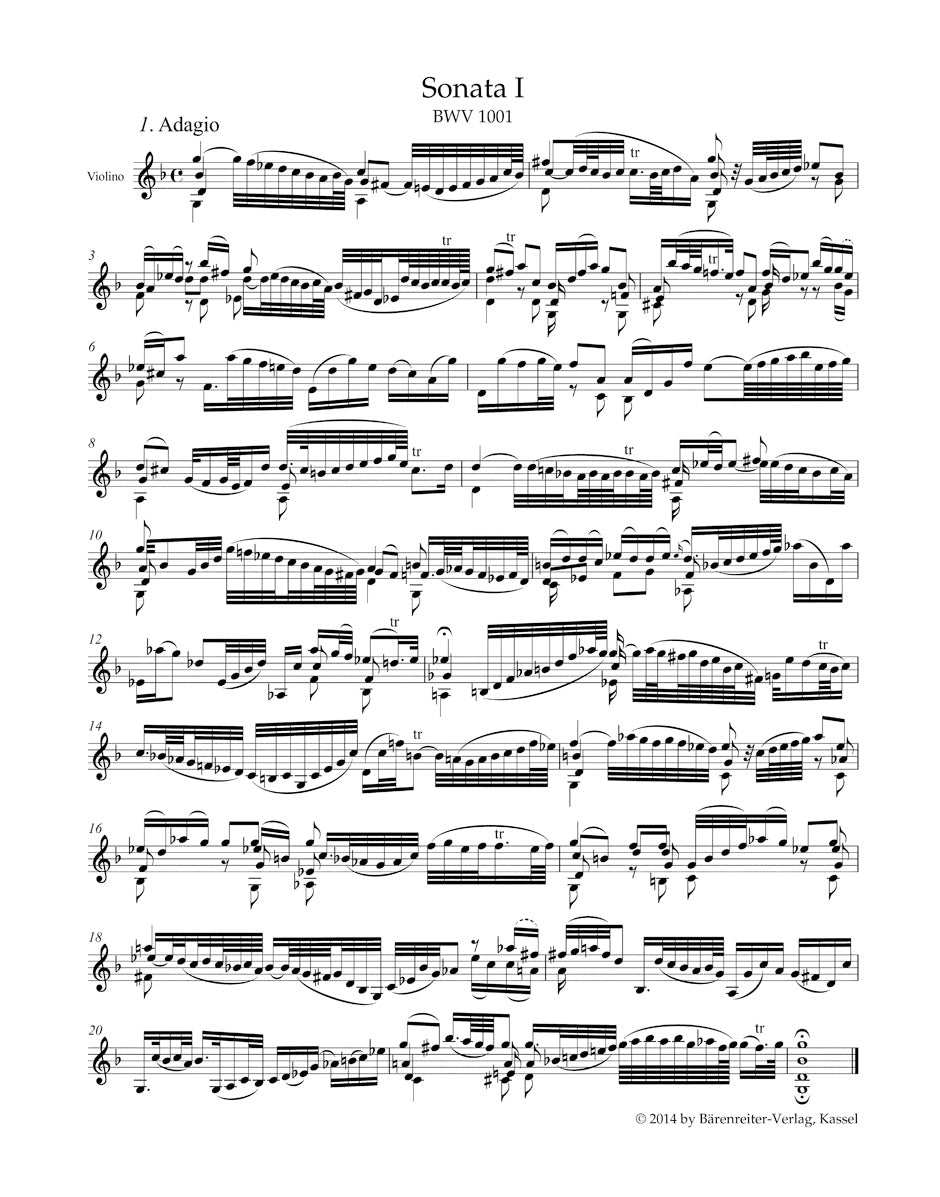 3 Sonatas and 3 Partitas for Solo Violin BWV 1001-1006