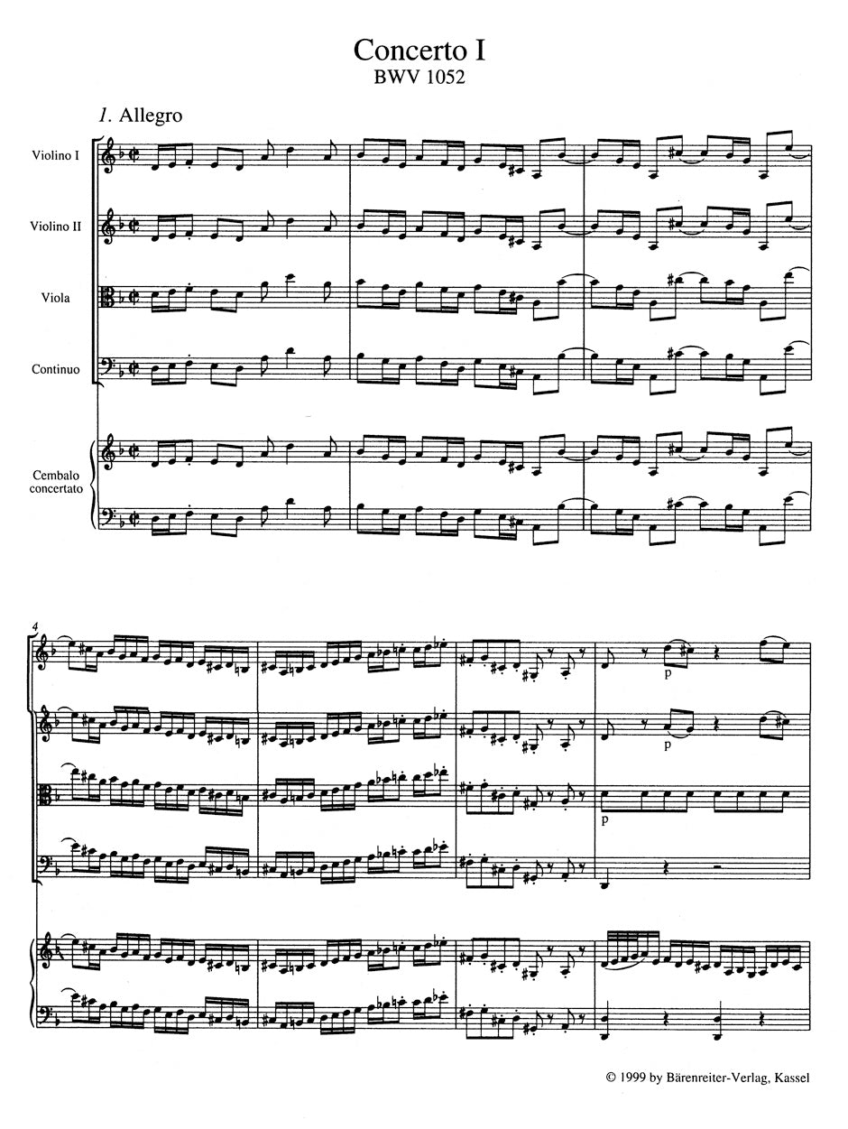 Concertos for Harpsichord BWV 1052-1058