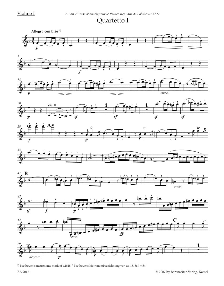 String Quartets op. 18 Nos. 1-6