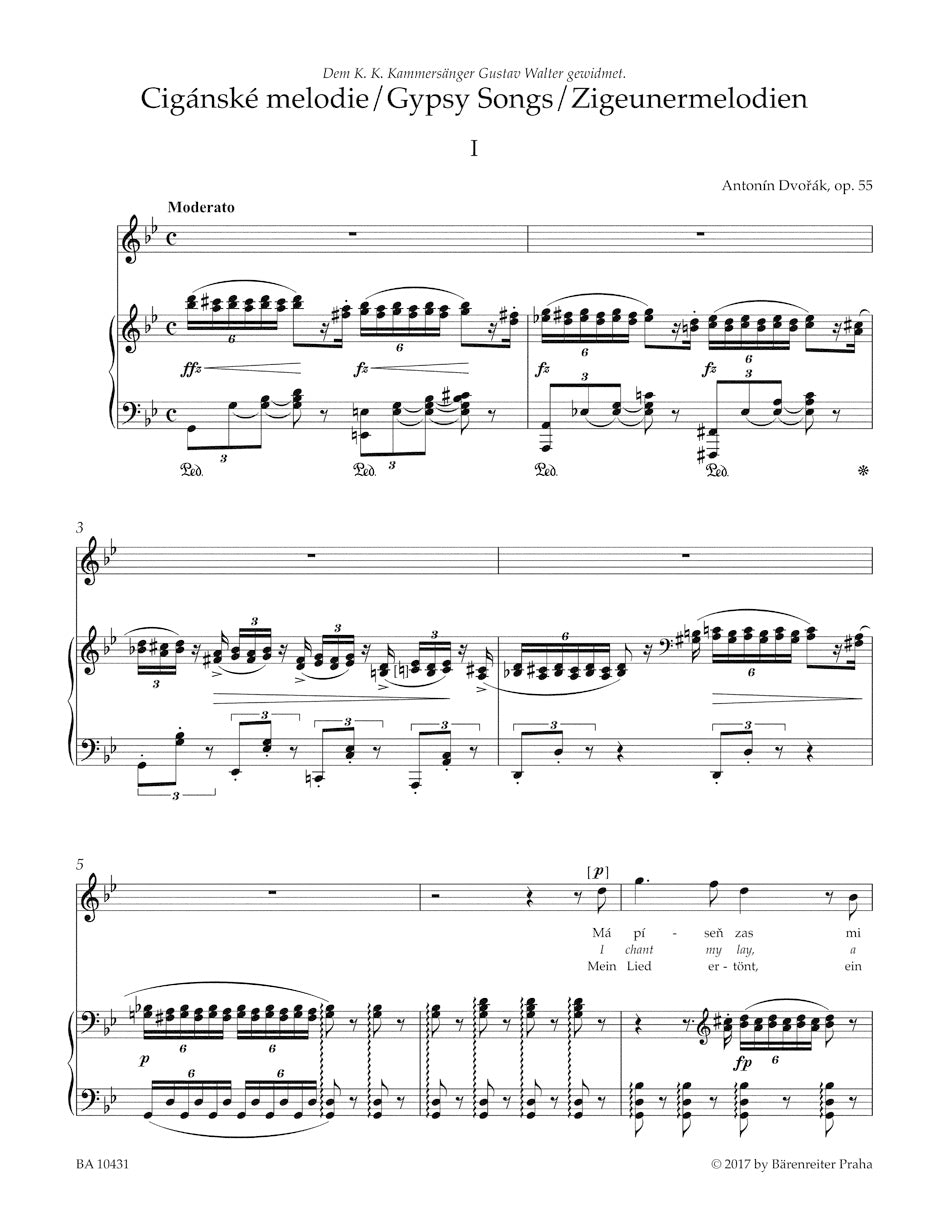 Gypsy Songs op. 55 for Voice and Piano
High Voice