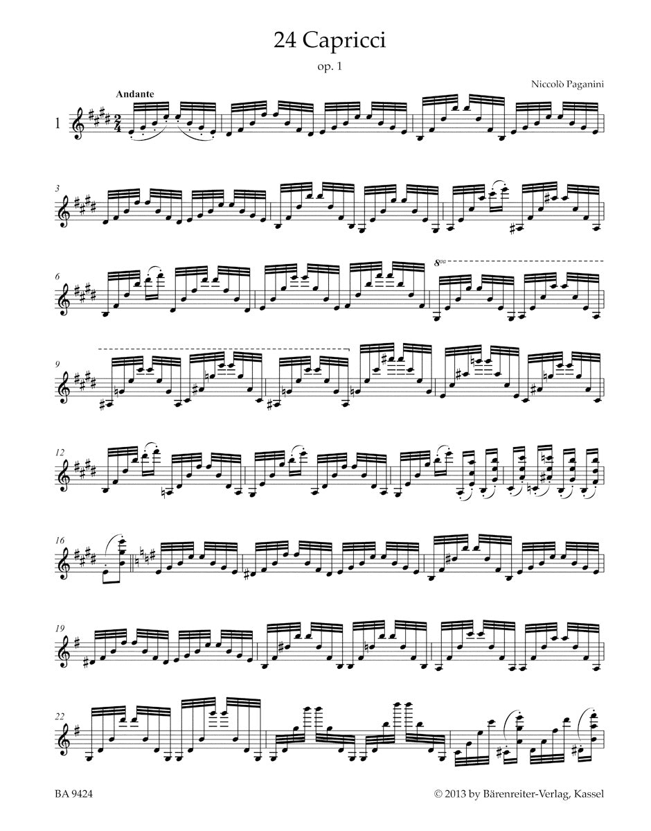 24 Capricci op. 1 per Violino Solo
24 Contradanze inglesi per Violino Solo