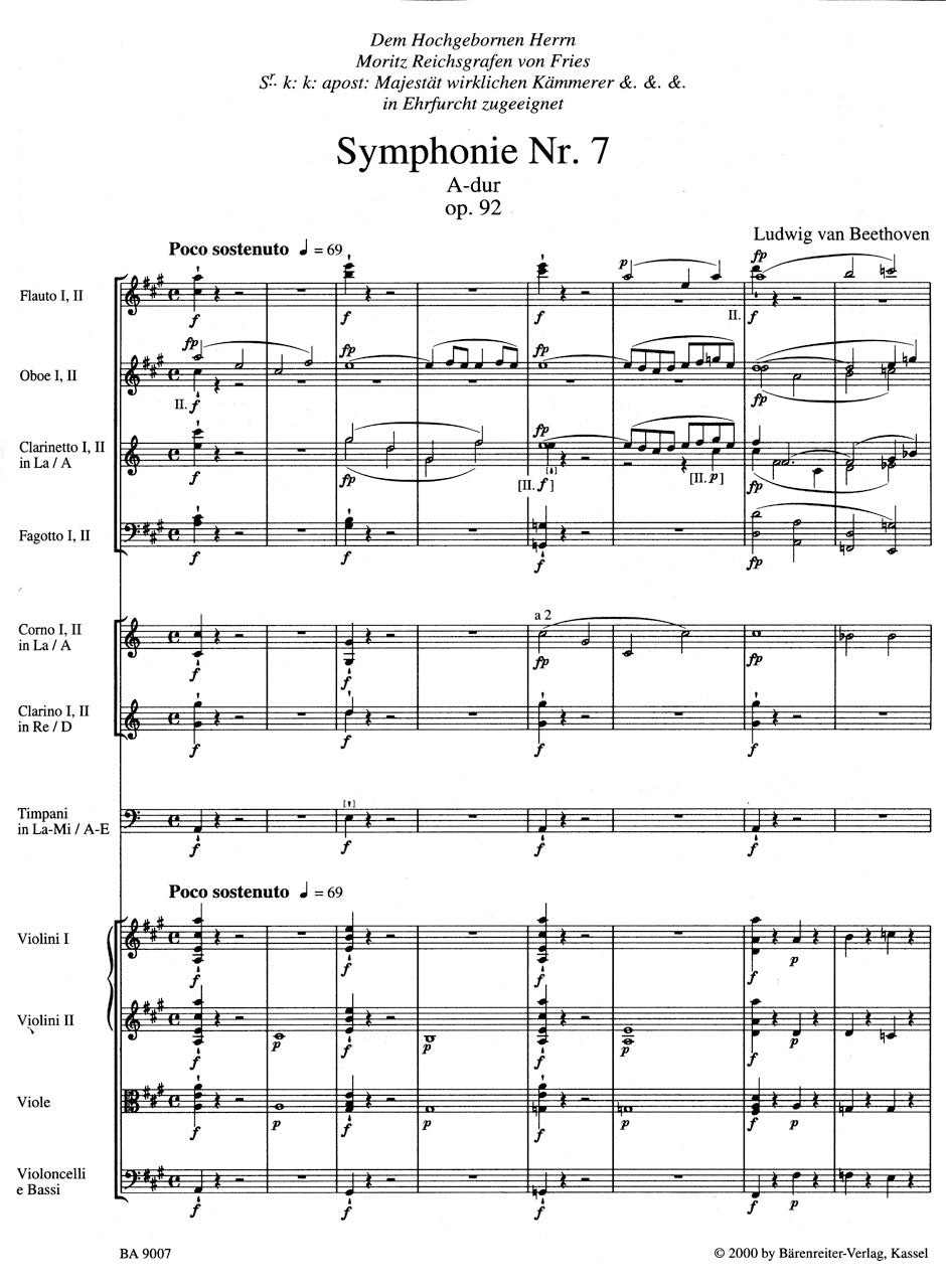 Symphony No. 7 in A maj op. 92