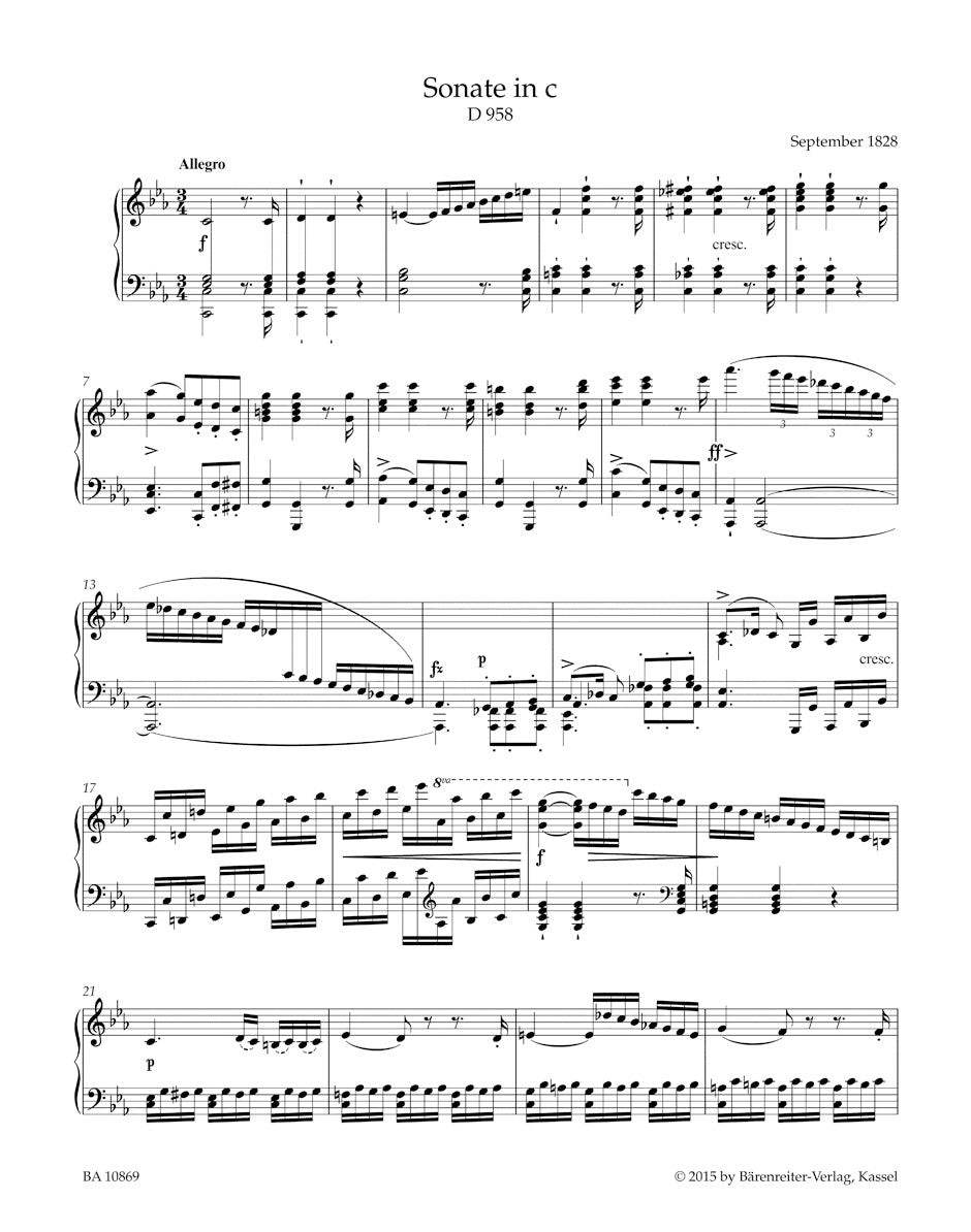 Sonata in C min D 958