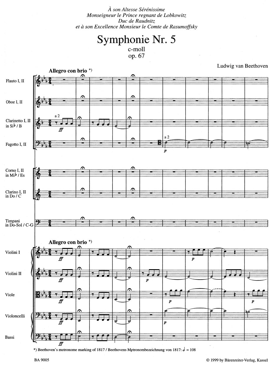 Symphony No. 5 in C min op. 67