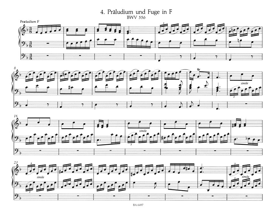 8 Short Preludes & Fugues formerly attributed to J.S. Bach BWV 553-560