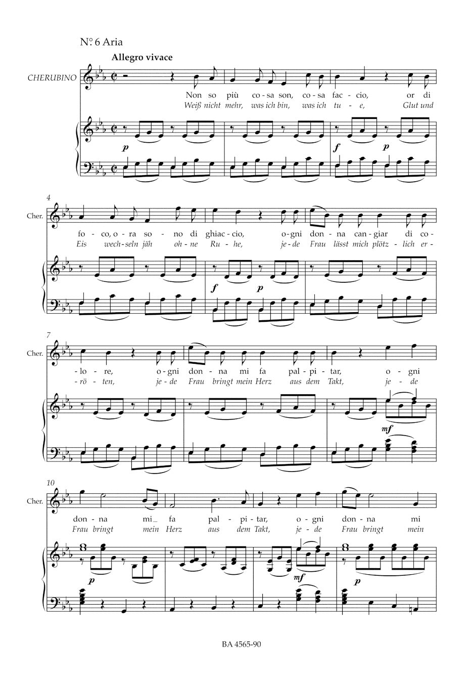 Le nozze di Figaro K. 492
Text: L. da Ponte / German: K. Honolka